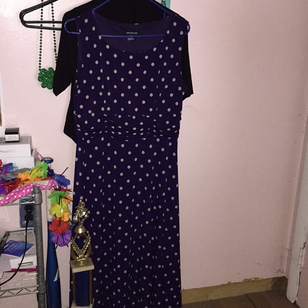 Purple and Gold poke dots dress
